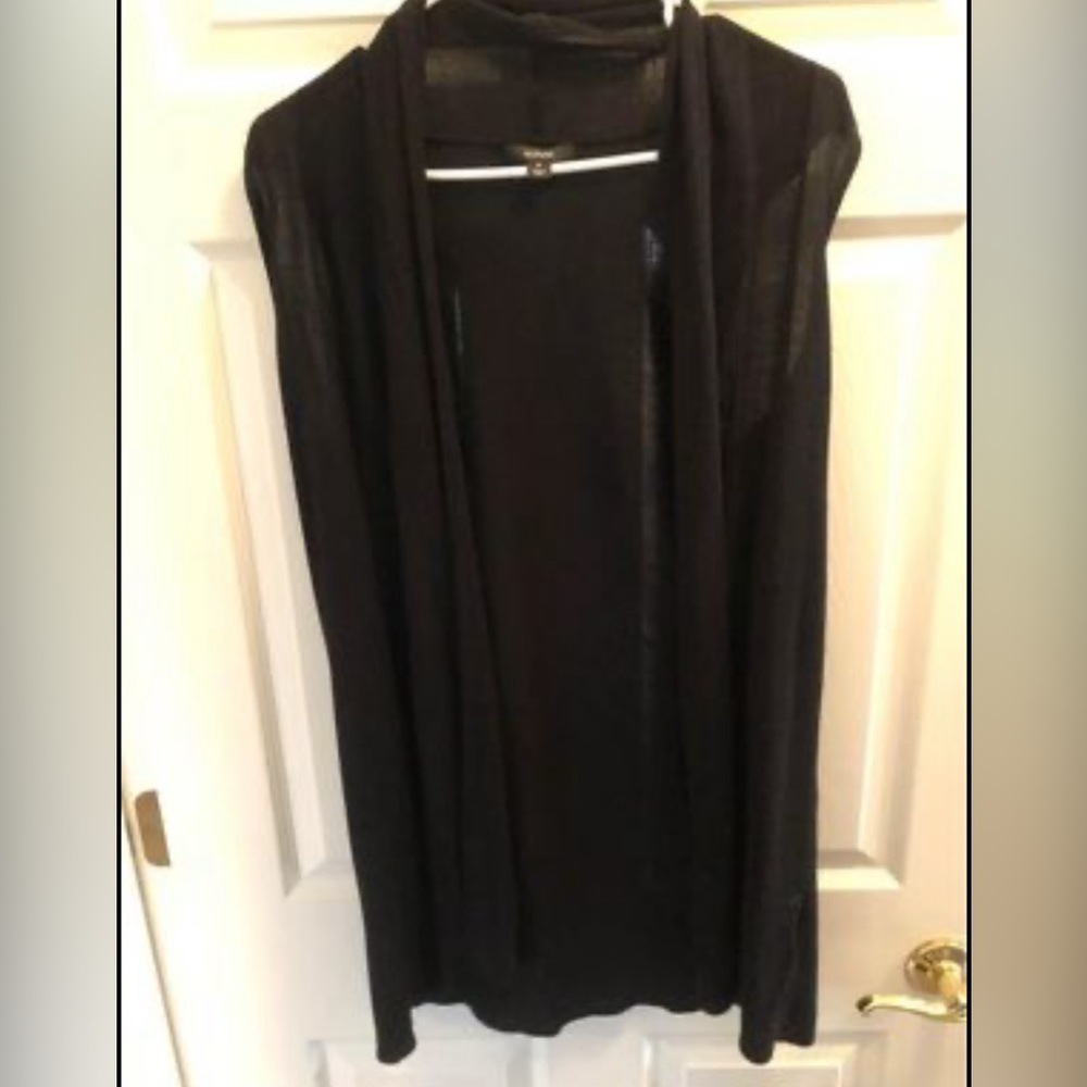 Alfani Women’s Black Long Open Vest - Medium